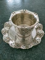 Godet et assiette en métal argenté., Enlèvement ou Envoi, Argent