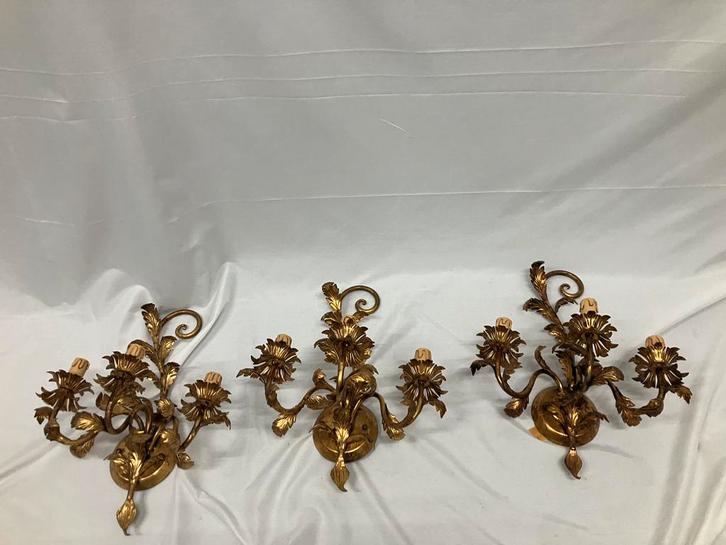 Hans Kögl florale wandlampen in de Hollywood Regency rococo, Huis en Inrichting, Lampen | Losse lampen, Gebruikt, Ophalen of Verzenden