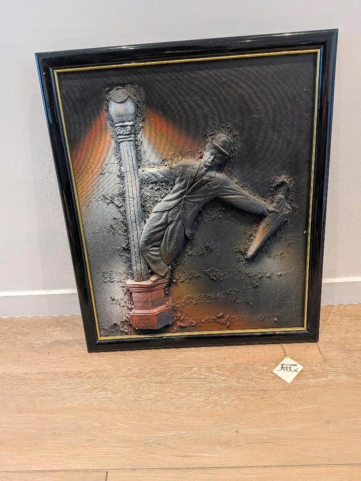 3D reliëf kunstwerk Charlie Chaplin, Verzamelen, Beelden en Beeldjes, Gebruikt, Mens, Ophalen of Verzenden