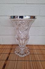Vintage vaas met zilver rand, Antiek en Kunst, Antiek | Vazen, Ophalen of Verzenden
