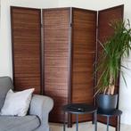 Kamerscherm Paravent Hout walnut 3,4 of 5 panelen, Verzenden, Nieuw