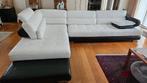 Lederen zetel wit/zwart, Huis en Inrichting, Ophalen, Gebruikt, Hoekbank