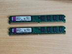 Kingston DDR2 2 * 2gig KVR800D2N5/2G, Computers en Software, RAM geheugen, Gebruikt, Ophalen of Verzenden, PC2-6400 (800Mhz), DDR2