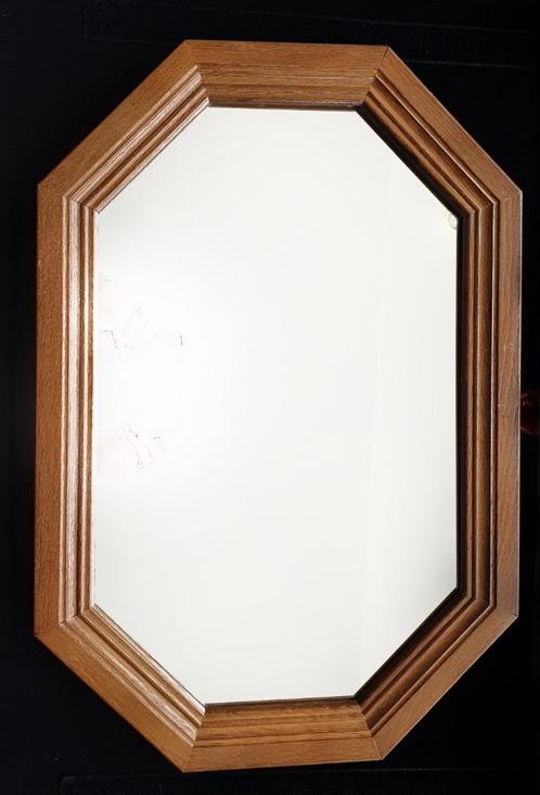 Spiegel in massief eikenhouten kader, Maison & Meubles, Accessoires pour la Maison | Miroirs, Utilisé, Moins de 50 cm, Moins de 100 cm