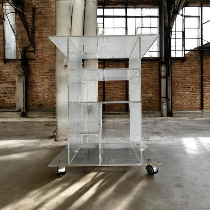 Vintage plexiglas meubel / audiomeubel / cart, Antiek en Kunst, Antiek | Overige Antiek, Ophalen of Verzenden