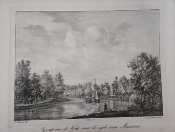 A vendre deux lithographies Maarssen/Vue de la Vecht, Enlèvement ou Envoi