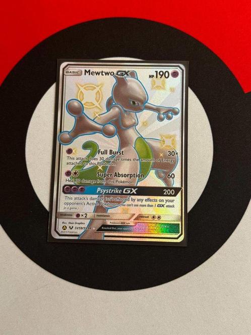 Pokémon - Hidden Fates - Mewtwo GX (SV59/SV94) - NM, Hobby en Vrije tijd, Verzamelkaartspellen | Pokémon, Zo goed als nieuw, Losse kaart