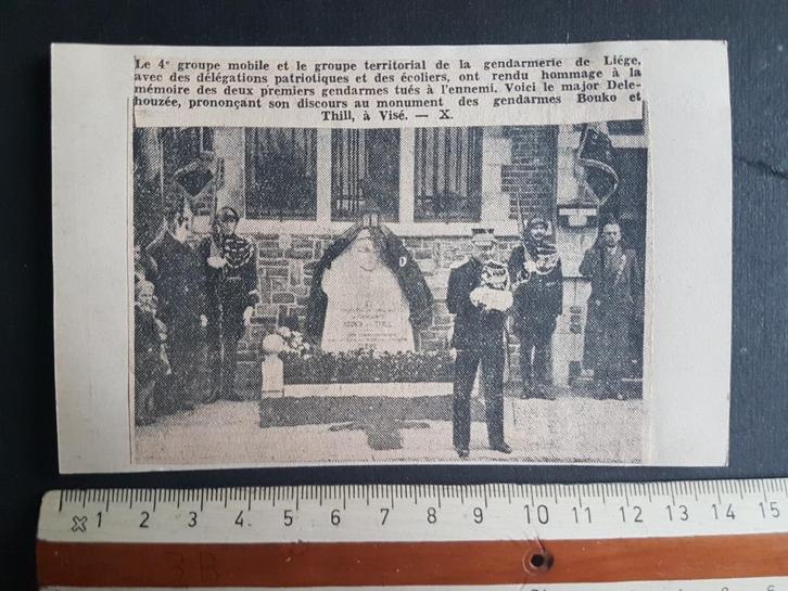 Coupure : Gendarme de la Gendarmerie de Liège, Collections, Objets militaires | Général, Armée de terre, Envoi