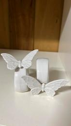 Servetringen porselein vlinders wit, Ophalen, Zo goed als nieuw, Porselein