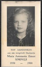 Bidprentje Maria Antoinette Ernest SIMPELS - oorlog?, Verzamelen, Bidprentjes en Rouwkaarten, Ophalen of Verzenden, Bidprentje