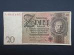 20 Reichsmark 1929 Allemagne p-181a (01) WW2, Timbres & Monnaies, Envoi, Billets en vrac, Allemagne
