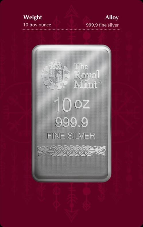 10 oz Silver, Norse God Thor, 10 ounce zilveren baar, Postzegels en Munten, Edelmetalen en Baren, Zilver, Verzenden