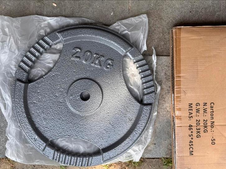 Halterschijf 20kg 30mm boring, Sport en Fitness, Fitnessmaterialen, Nieuw, Halterschijven, Ophalen