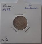 Frankrijk 50 centimes 1917 zilver, Postzegels en Munten, Ophalen of Verzenden