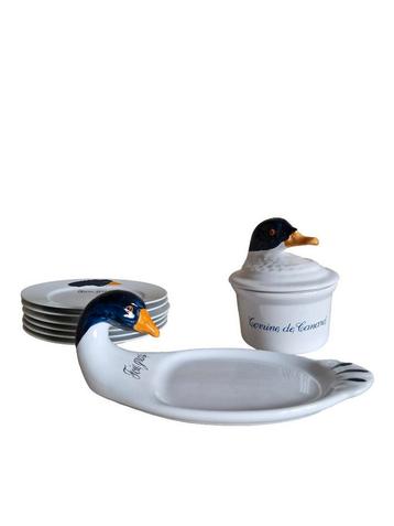 Set terrineschaal en borden voor foie gras beschikbaar voor biedingen