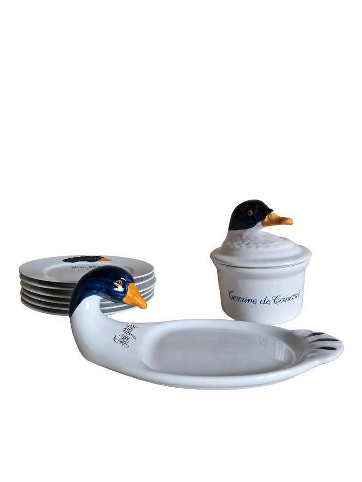 Set terrineschaal en borden voor foie gras, Antiek en Kunst, Antiek | Porselein, Ophalen