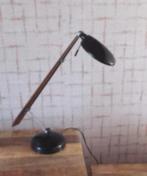 bureaulamp van acacia en metaal - woondecoratie - woonkamer, Ophalen of Verzenden, Gebruikt