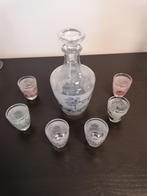 Karaf en 6 vintage likeurglazen 60, Antiek en Kunst, Ophalen of Verzenden