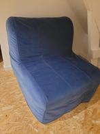 Zetelbed, Blauw, 90 cm, Eenpersoons, Zo goed als nieuw