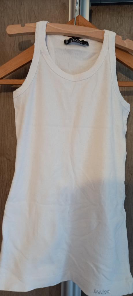 wit topje singlet jakioo Monnalisa maat 128, Kinderen en Baby's, Kinderkleding | Maat 128, Zo goed als nieuw, Meisje, Shirt of Longsleeve