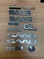 SAAB emblemen allerlei jaren en modellen oa 96 en 99, Ophalen of Verzenden, Gebruikt, Saab