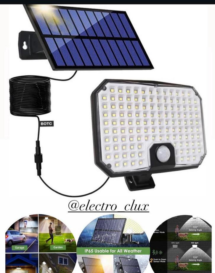 Buitenlamp met bewegingssensor op Zonne Energie️, Tuin en Terras, Buitenverlichting, Nieuw, Batterij, Bewegingssensor, Ophalen of Verzenden
