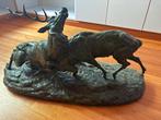 Bronze sculpture herten Clovis Masson, Antiek en Kunst, Ophalen, Brons