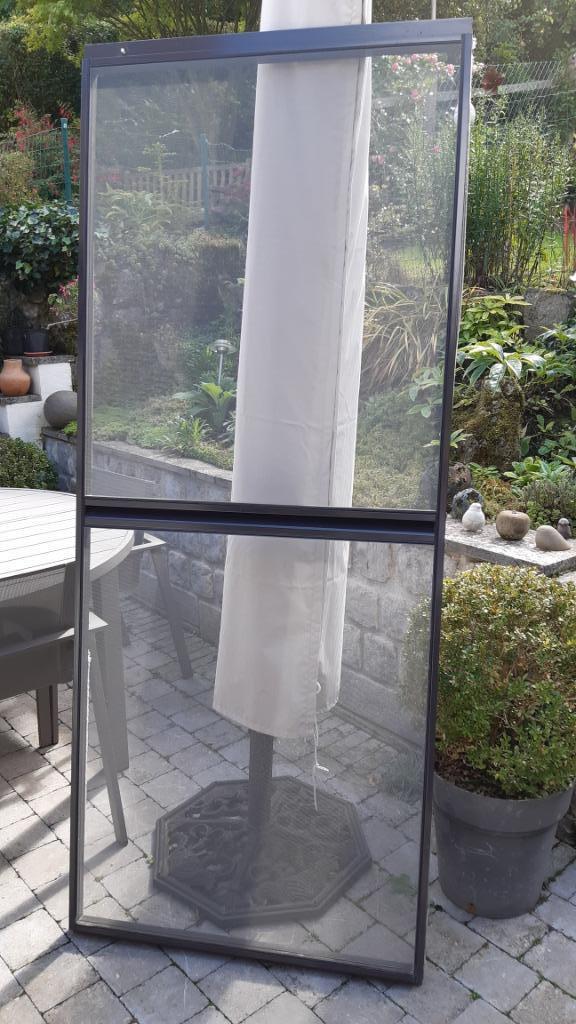 Moustiquaire Belisol couleur brun sur glissière, Doe-het-zelf en Bouw, Deuren en Vliegenramen, Gebruikt, Hordeur, 200 tot 215 cm