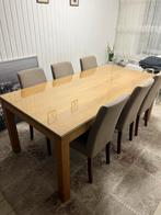Groot Eettafel met dikke glas, Huis en Inrichting, Ophalen, Zo goed als nieuw, Glas