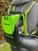 rugbladblazer greenworks 60V, Tuin en Terras, Bladblazers, Ophalen, Zo goed als nieuw, Accu, Ruggedragen