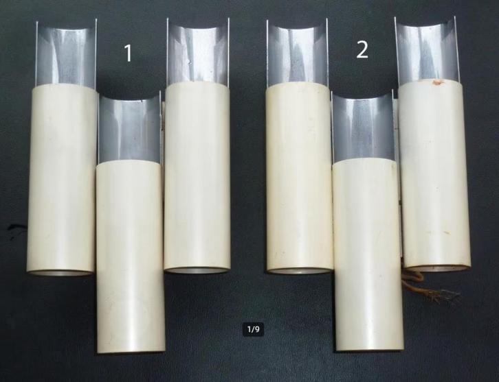 2 STILNOVO wandlampen — Italiaans design uit de jaren 60/70., Huis en Inrichting, Lampen | Wandlampen, Gebruikt, Metaal, Ophalen