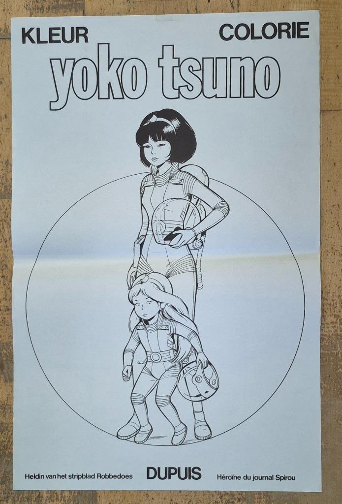 Yoko Tsuno poster om te kleuren 70s/80s, Verzamelen, Stripfiguren, Zo goed als nieuw, Plaatje, Poster of Sticker, Overige figuren