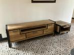 Set H&Hs:meuble TV+table basse—industriel,boismassif, acier, Enlèvement, Comme neuf, Industriële stijl