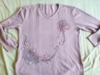 Roze trui met bloemenborduursel en parels maat 46/48, Kleding | Dames, T-shirts, Ophalen of Verzenden, Zo goed als nieuw