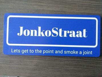 STRAATNAAMBORD " JONKOSTRAAT " bieden 10 euro beschikbaar voor biedingen