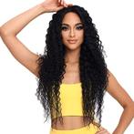 Swiss lace front pruik lang zwart golvend haar model Kelly, Envoi, Neuf