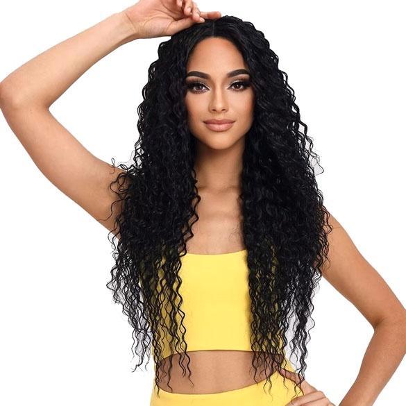 Swiss lace front pruik lang zwart golvend haar model Kelly, Handtassen en Accessoires, Uiterlijk | Haarverzorging, Nieuw, Verzenden