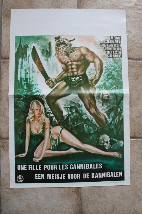 filmaffiche Mondo Cannibale 1980 filmposter, Verzamelen, Posters, Zo goed als nieuw, Film en Tv, A1 t/m A3, Rechthoekig Staand