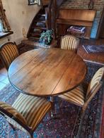 Antieke ronde tafel en 4 stoelen, Antiek en Kunst, Antiek | Meubels | Tafels, Ophalen