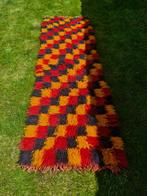 Tapis en laine à damiers de couleur noir jaune rouge, Enlèvement, Noir