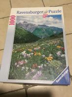 Puzzel ravensburger 1000 stukjes Bloemenweide voor Mount-Sne, Gebruikt, Ophalen of Verzenden, 500 t/m 1500 stukjes, Legpuzzel