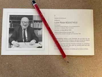 RIDDER/INGENIEUR/DIRECTEUR DHR LUCIEN BOCKSTAELE BASSEVELDE, Enlèvement ou Envoi, Image pieuse