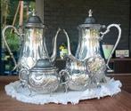 Vintage verzilverde set koffiepot, theepot, melk en suiker, Ophalen of Verzenden