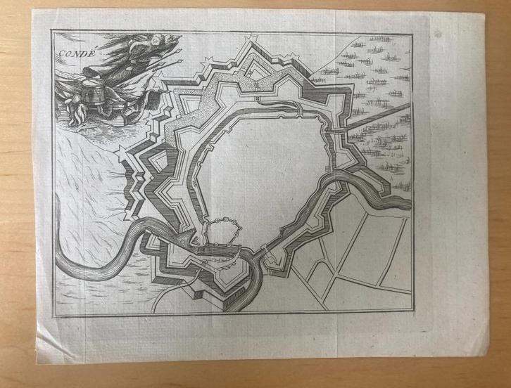 Gravure forteresse de Condé (Fr) — vers 1750  succ.Harrewijn, Antiquités & Art, Art | Eaux-fortes & Gravures, Enlèvement ou Envoi