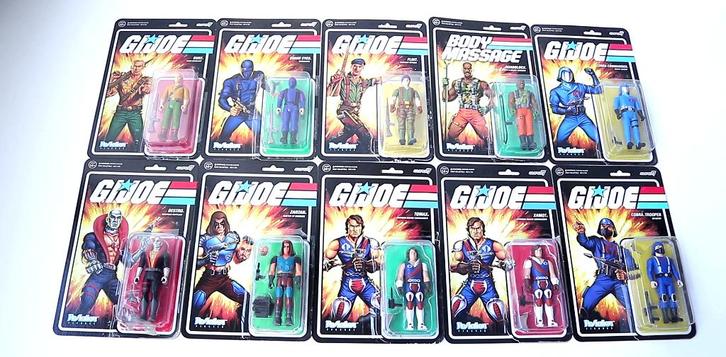 Super7 Reaction G.I. Joe lot de 10 figurines en Loose, Collections, Statues & Figurines, Utilisé, Autres types, Envoi