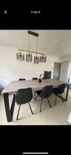 Tafel 6 stoelen en lamp, Huis en Inrichting, 4 tot 6 stoelen, Modern, Gebruikt, Ophalen