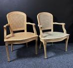 Lot de 4 fauteuils style Louis XV en cannage, Ophalen