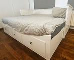 Ikea HEMNES Bedbank met 3 lades, wit, 80x200 cm, Huis en Inrichting, Ophalen, Gebruikt, Wit, Tweepersoons