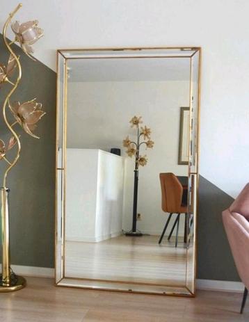 Grand miroir Deknudt vintage doré 161 cm x 96 cm