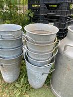 zinken emmers. Zinken potten zonder bodem, Tuin en Terras, Ophalen, Gebruikt